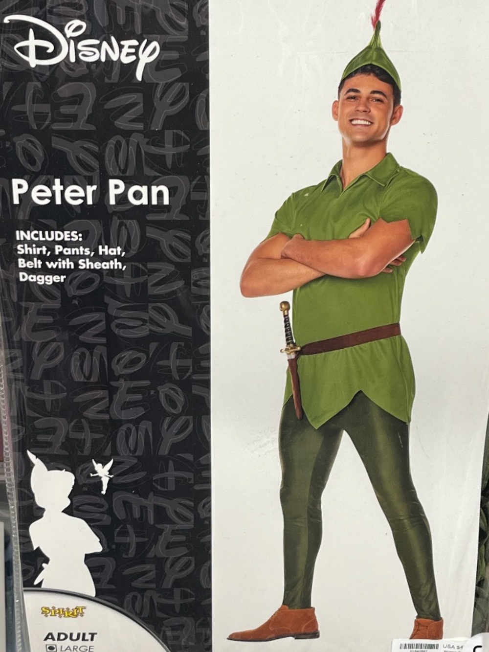 Disney Peter Pan Adult Costume Shirt Pants Hat Belt Dagger multi size ava